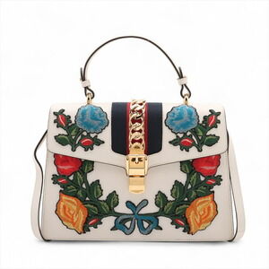 Gucci Sylvie Leather Handbag White